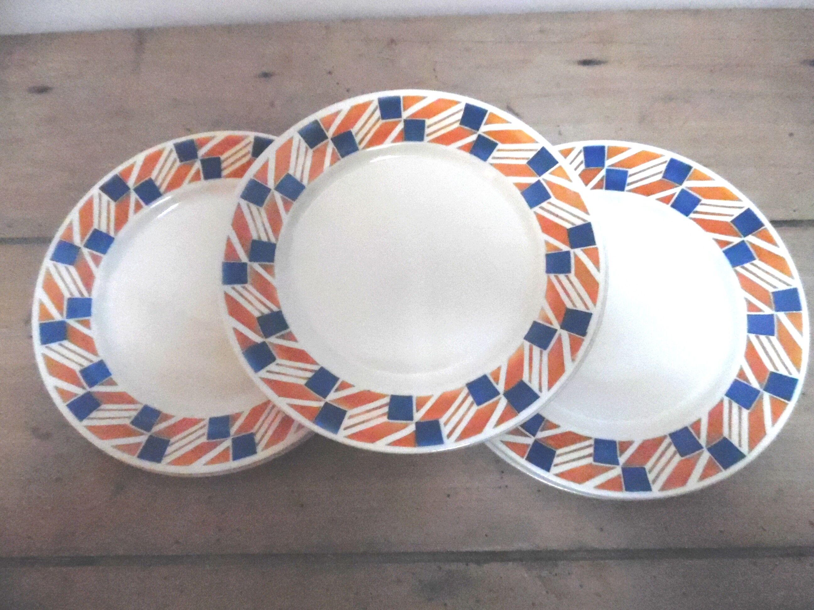 Six plates badonviller earthenware