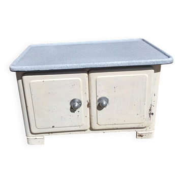 Small vintage enamelled metal piece of furniture