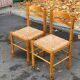 2 chaises paillées en bois massif blond
