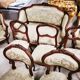 Two-seater bench + two simple armchairs + five Louis XV chairs to be reupholstered