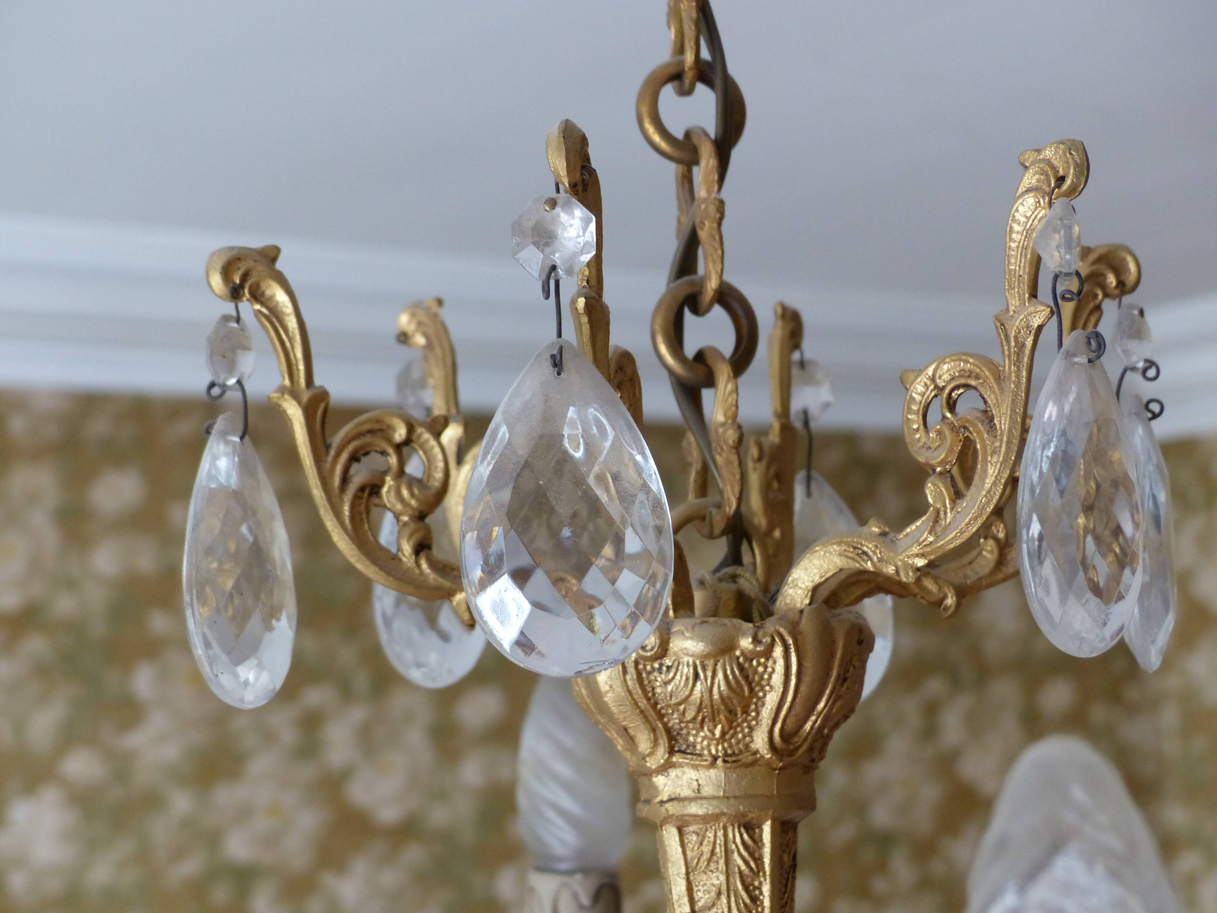 Bronze chandelier - branches with tassels