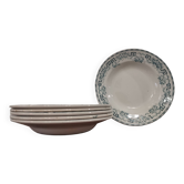 Lot de 6 assiettes creuses terre de fer St-Amand "Athènes"
