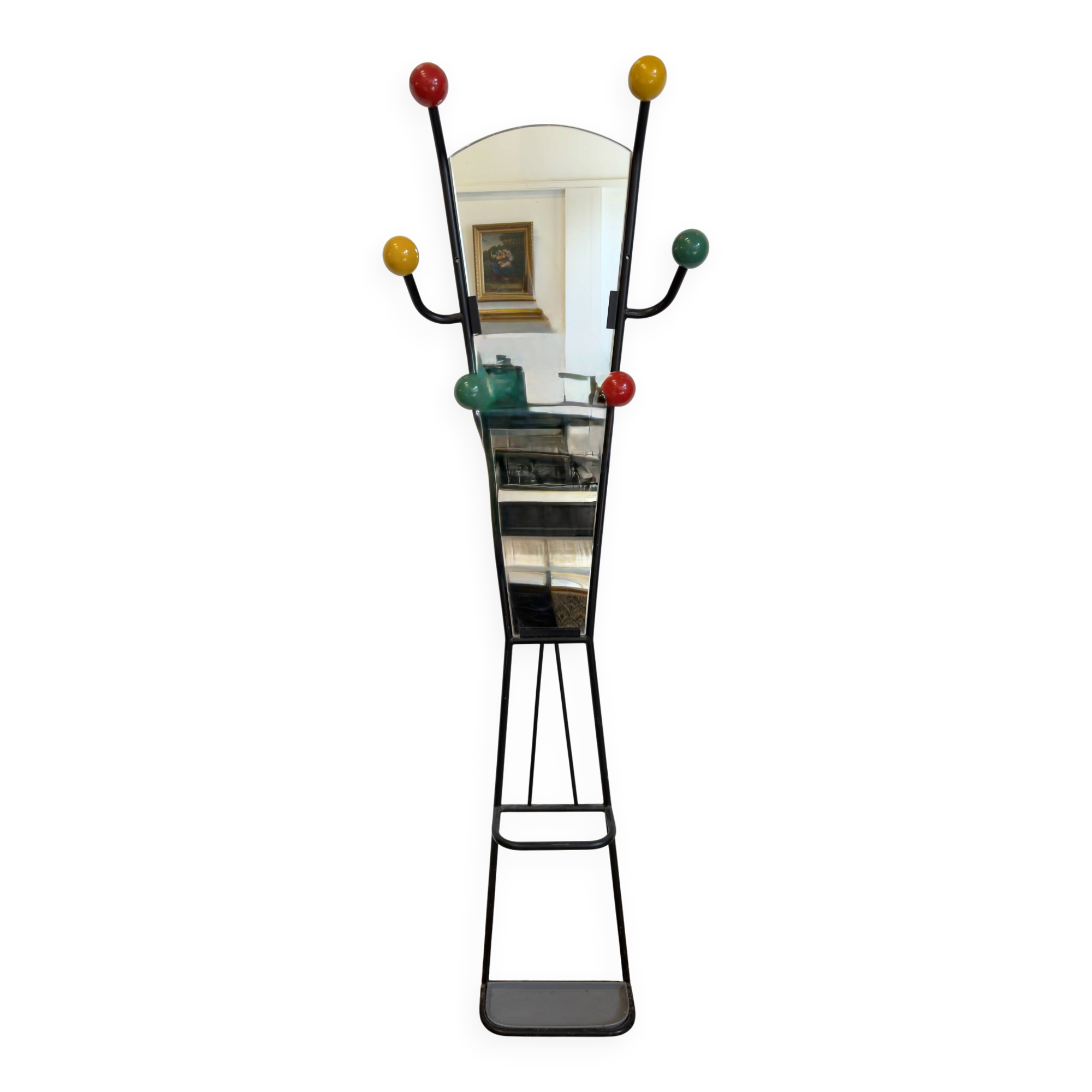 Roger Féraud coat rack with mirror – 1950s/60s