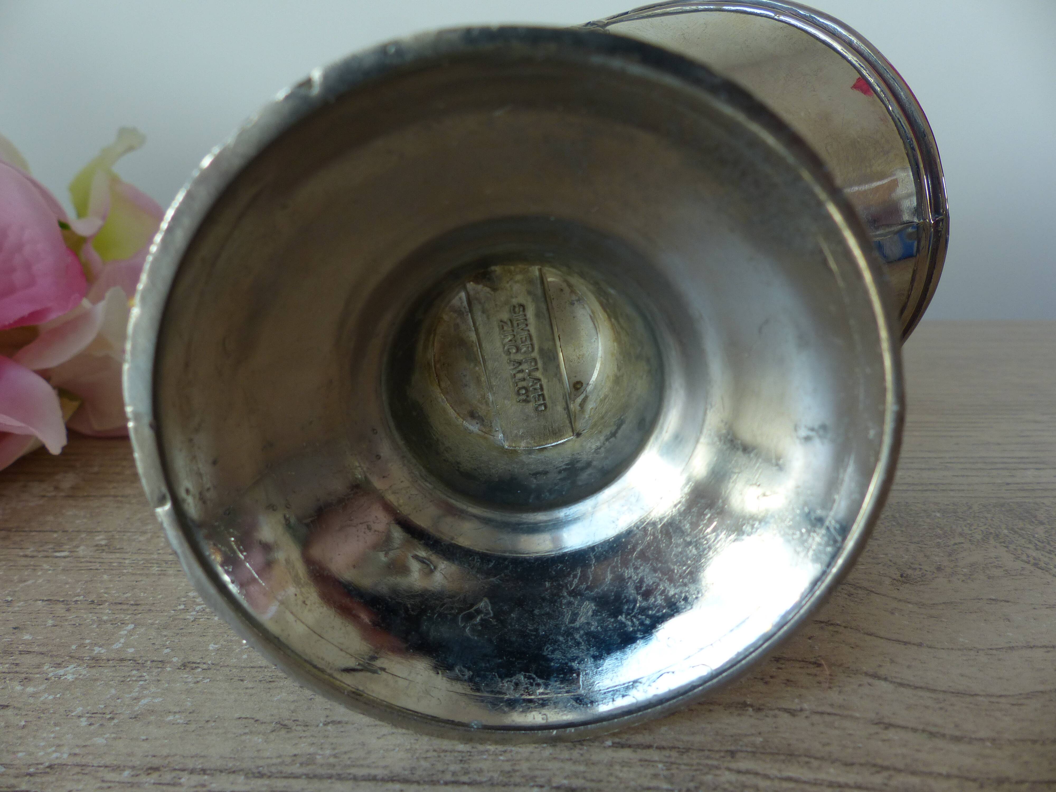 Sugar bowl Zinc alloy silver plated, sugar pot table decoration