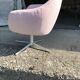Mid-century swivel armchair in pink velvet with silver metal base, 1960s.