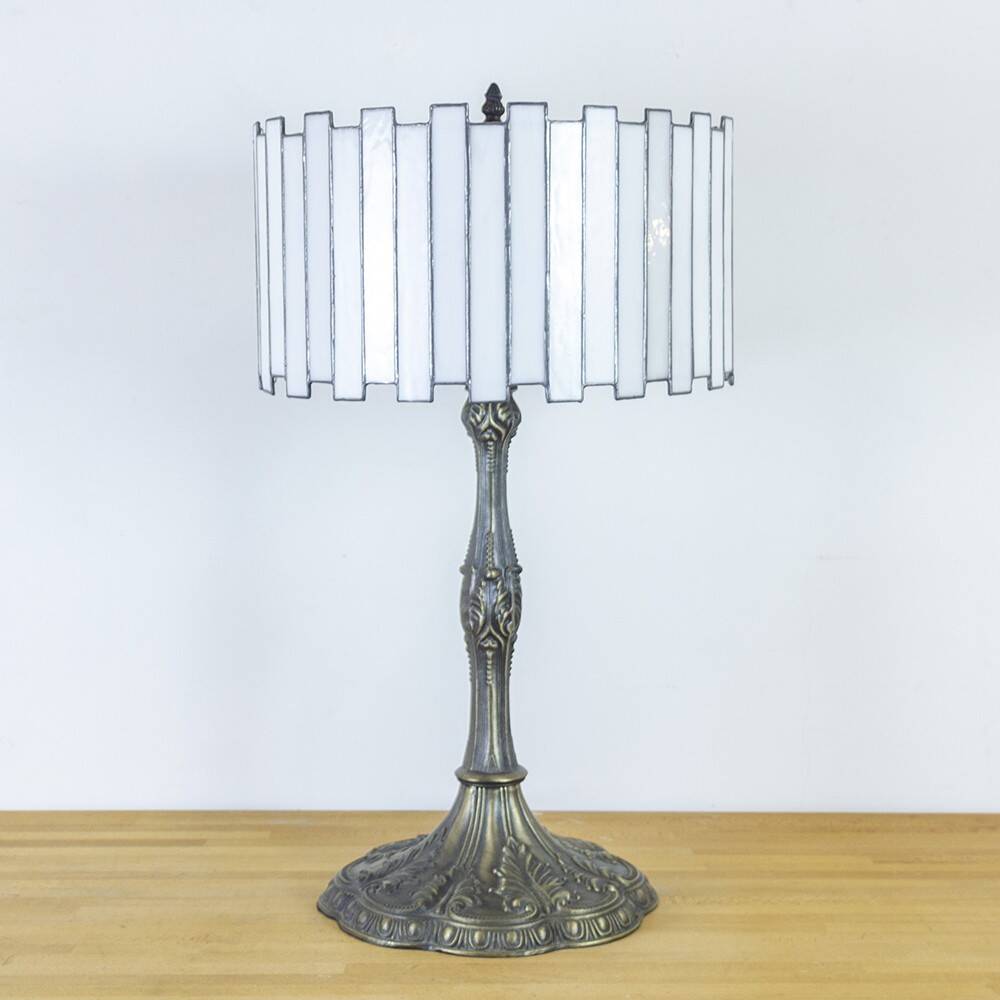 Bronze lamp with mother-of-pearl shade