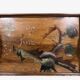 After Emile Gallé: Rectangular wooden tray with marquetry decoration