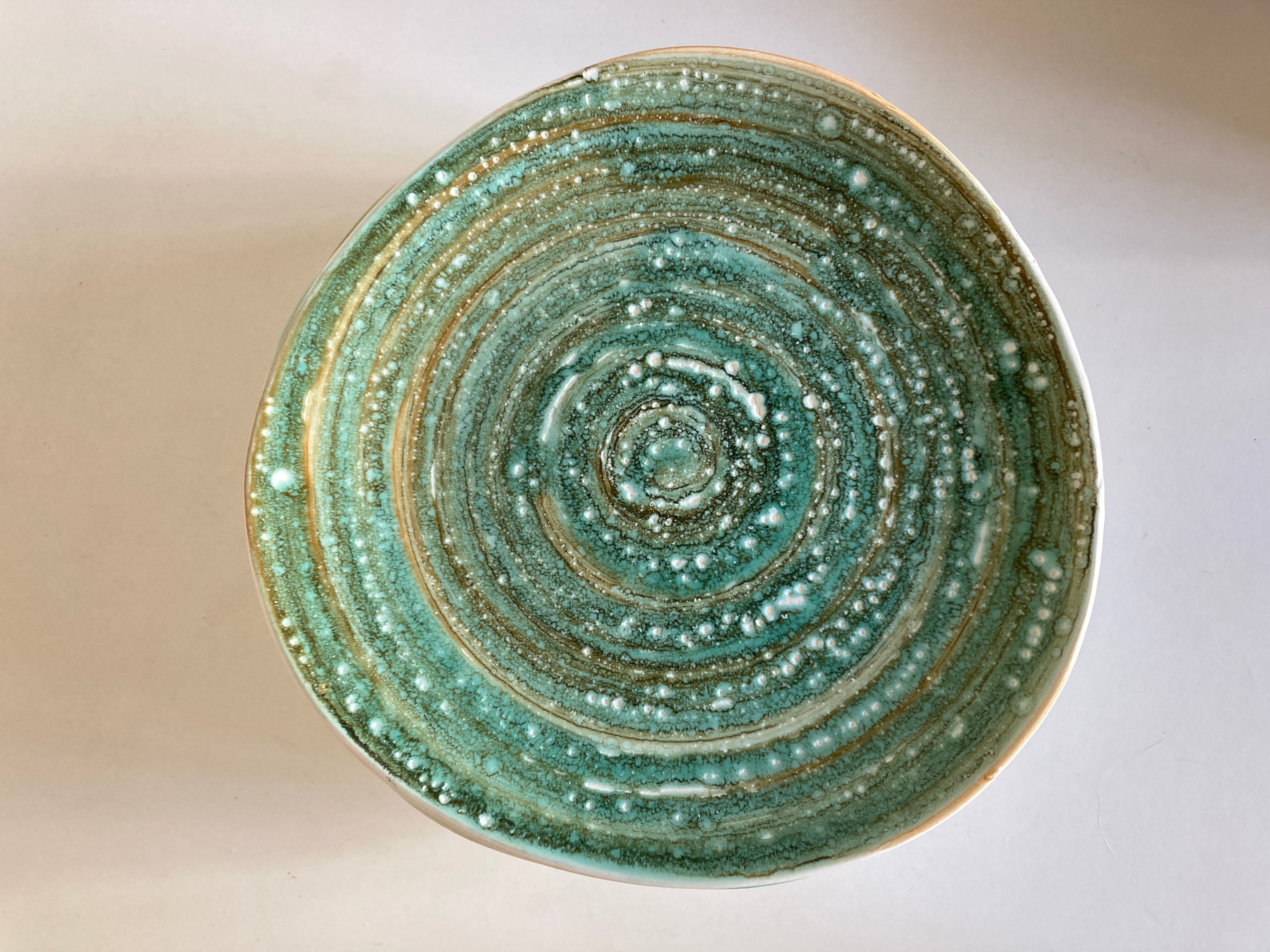 Set of 9 plates 1970 in stoneware Mousse de Nierderviller