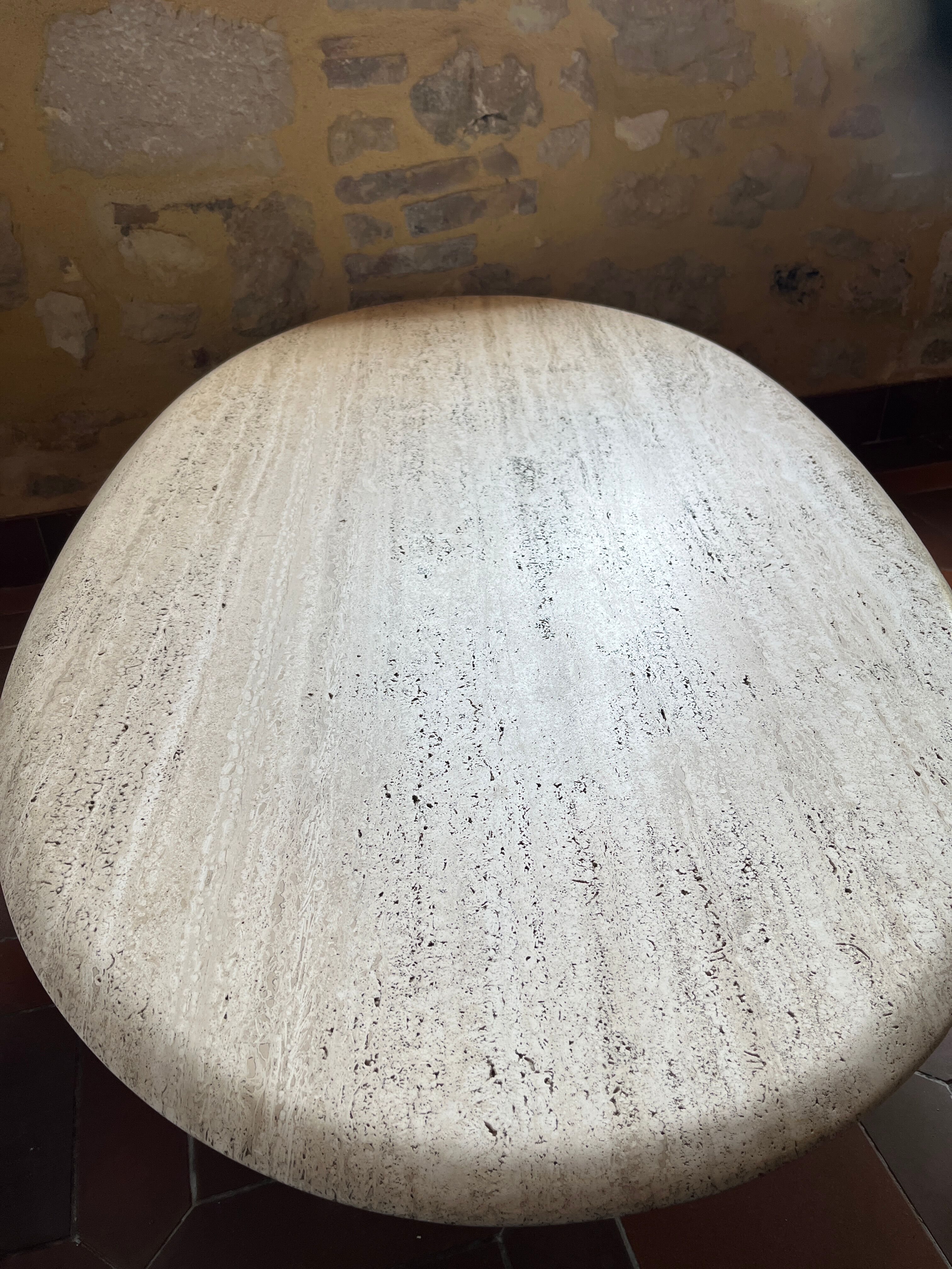 Travertine coffee table