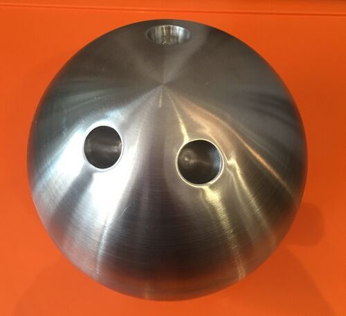 1970s vintage bowling ball ice bucket in brushed steel