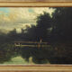<paysage avec des ponts et des gens>, peintre italien du 19ème siècle