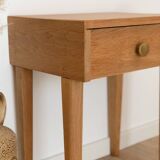 Vintage solid oak bedside table