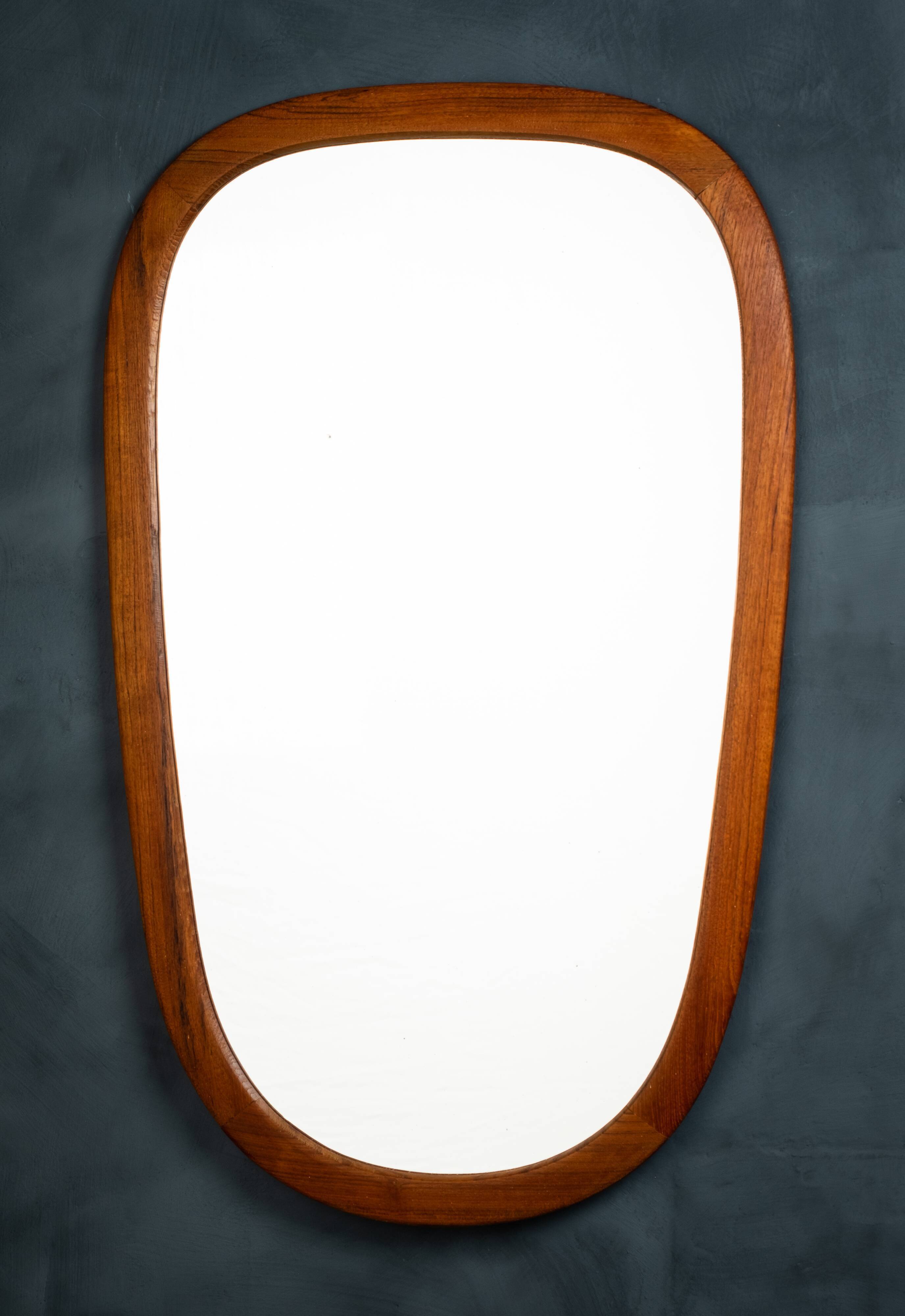 Danish mirror with frame in teak, 1960s