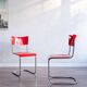 Chaises de salle à manger rouges fonctionnalistes de style Bauhaus par Kovona, années 1940
