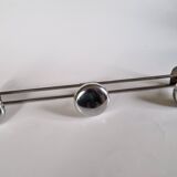Chrome metal wall coat rack, vintage 1970s