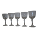 5 stemmed water/wine glasses in Arques crystal, Auteuil and Louvre model
