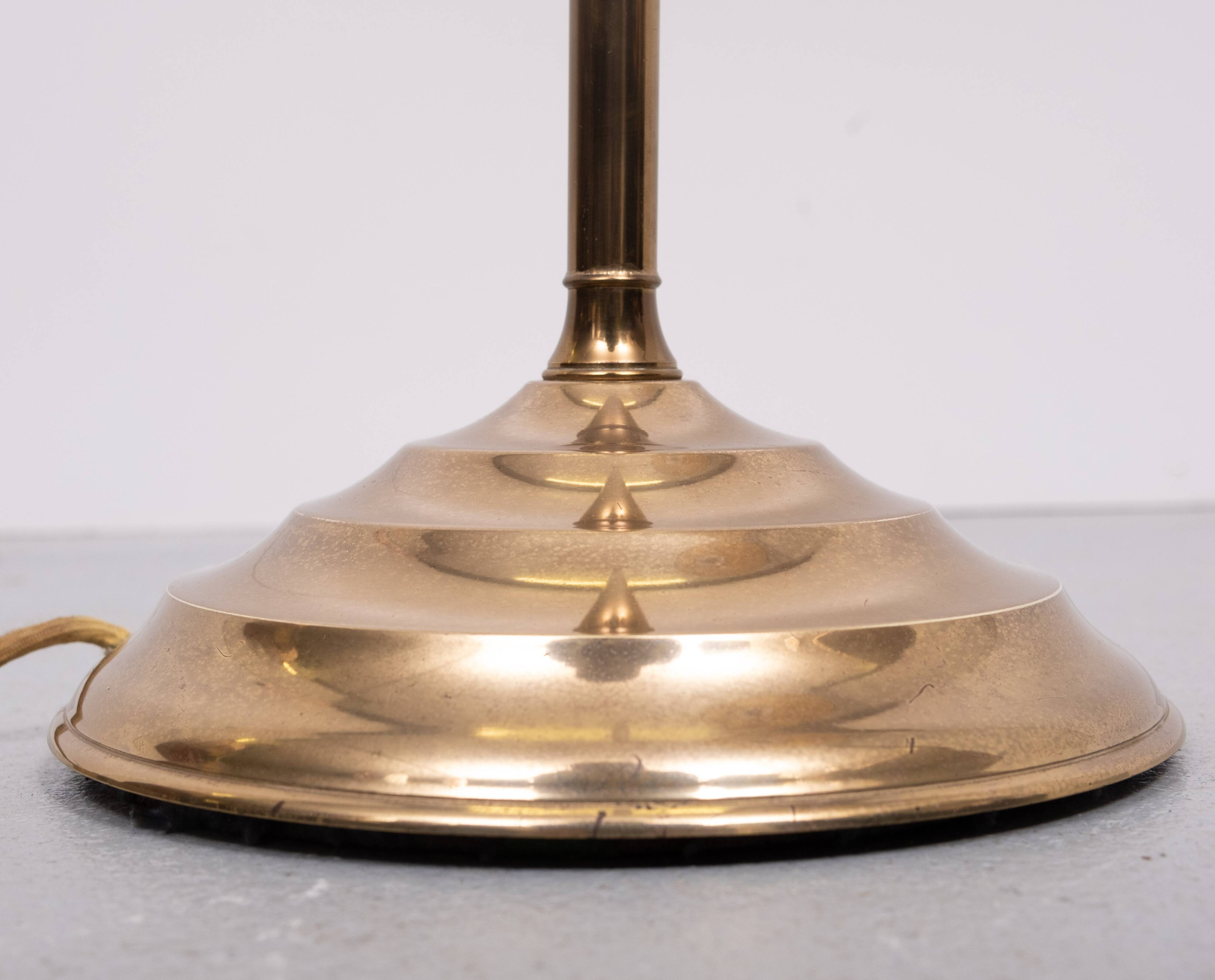 Classic brass Floor Lamp with Curved Neck, 1950s