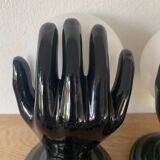 Pair of Ceramic Wall Lights or Lamps in the Shape of a Hand