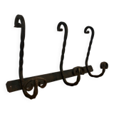 Old wrought iron coat hook/coat rack
