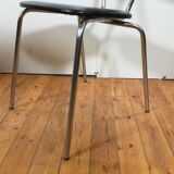 vintage chromed tubular steel stackable dining chairs