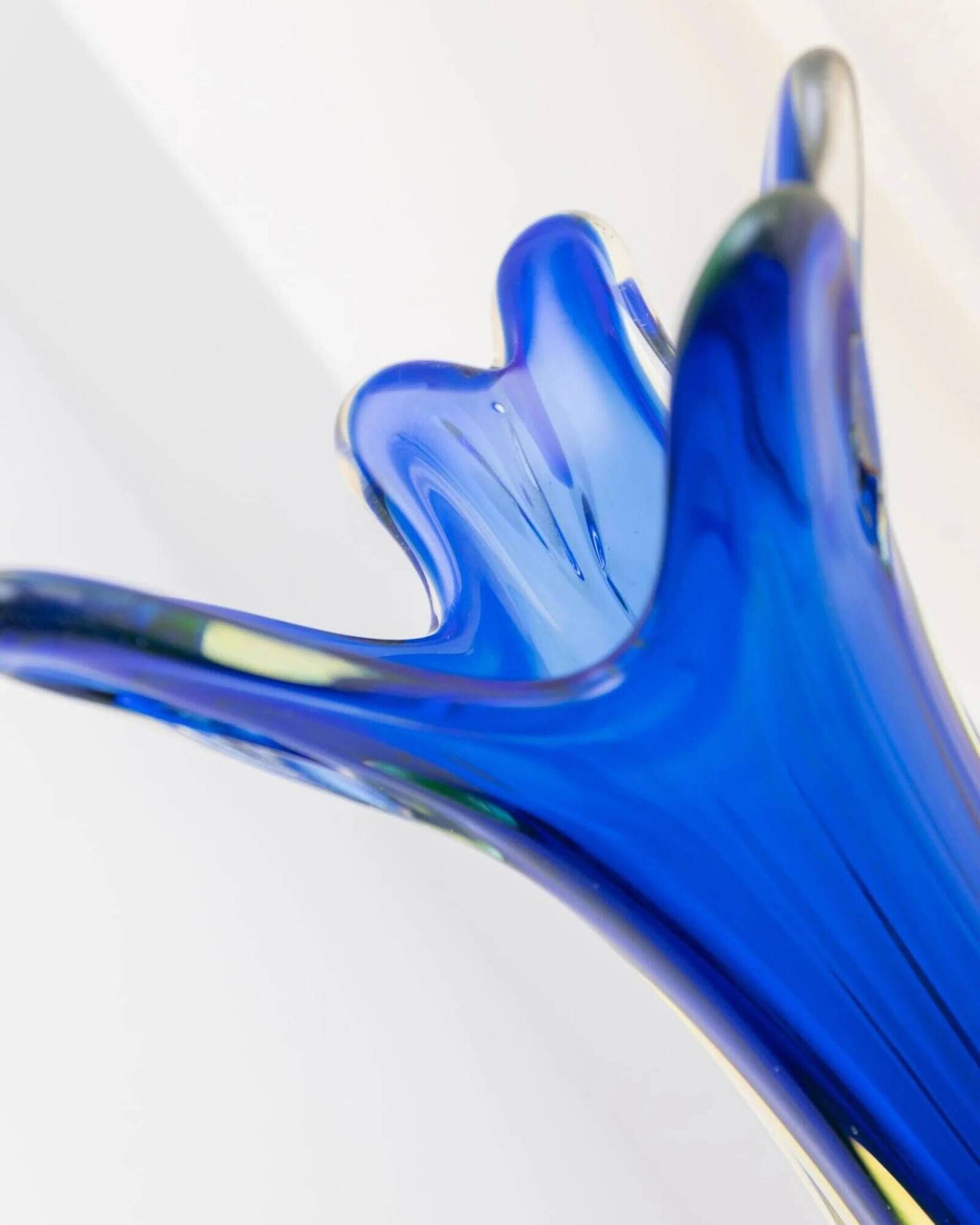 XXL Vase Fratelli Toso - blue Murano glass, Italy, 1970s