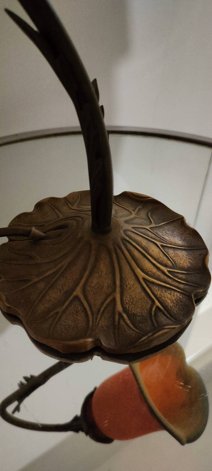 Two art nouveau style tulip lamps signed art de France