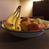 Celadon green enamelled metal fruit cup - 1950s