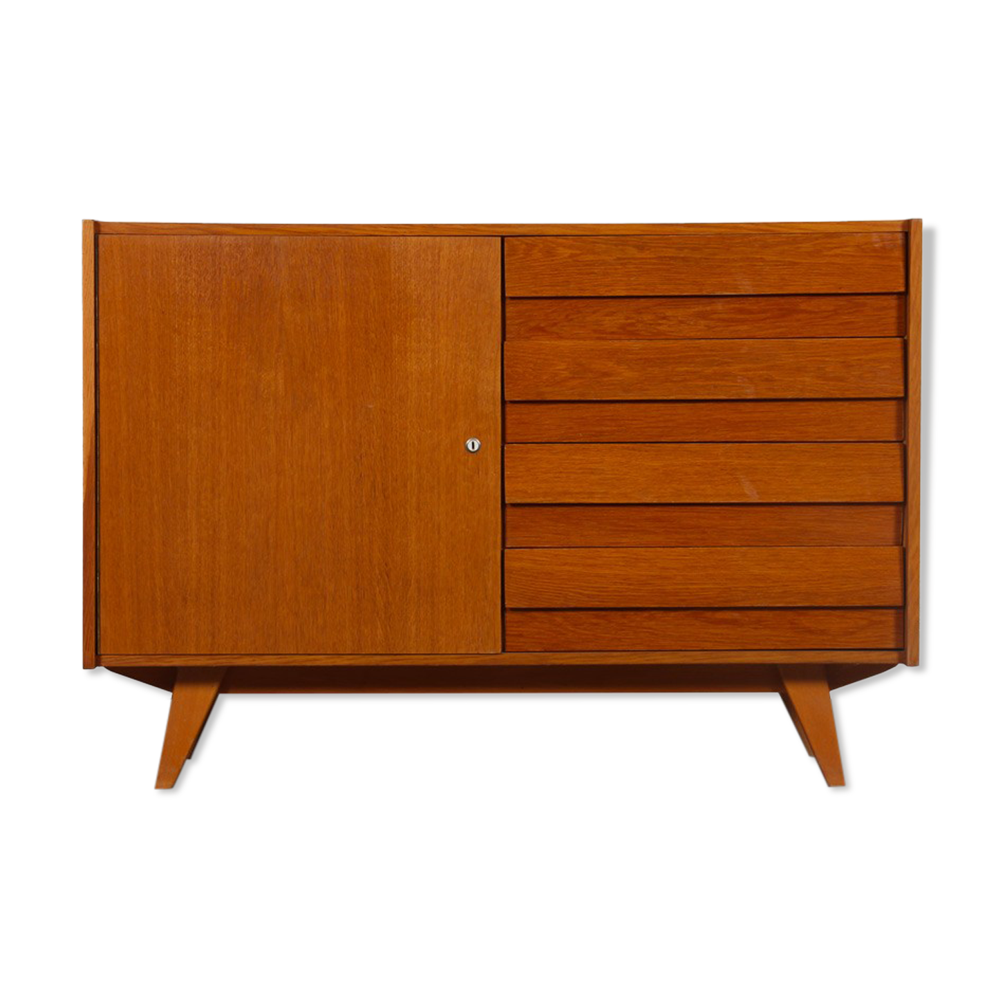Vintage oak storage by Jiri Jiroutek, model U-458, 1960