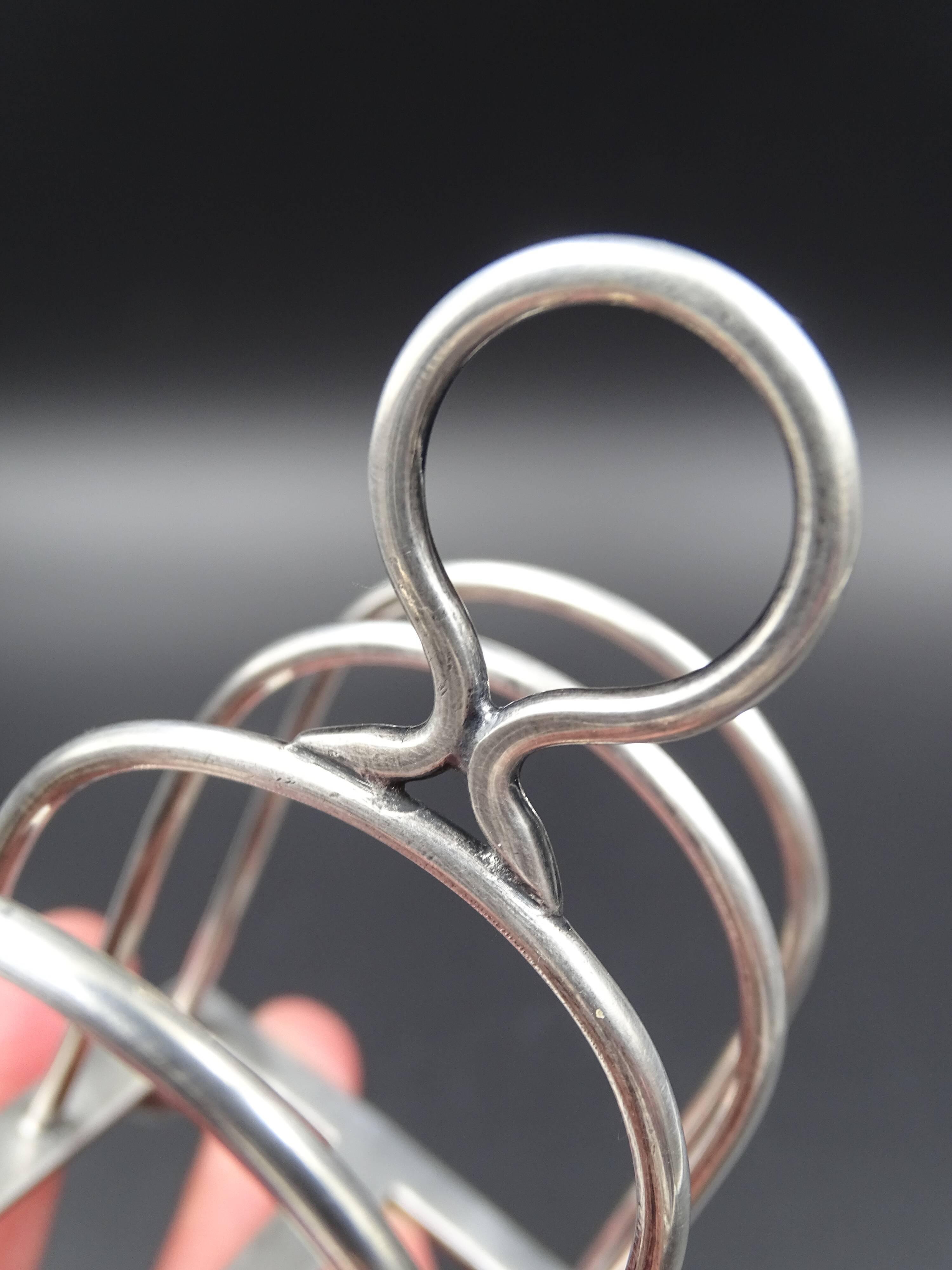 Silver metal toast carrier - circa 1940