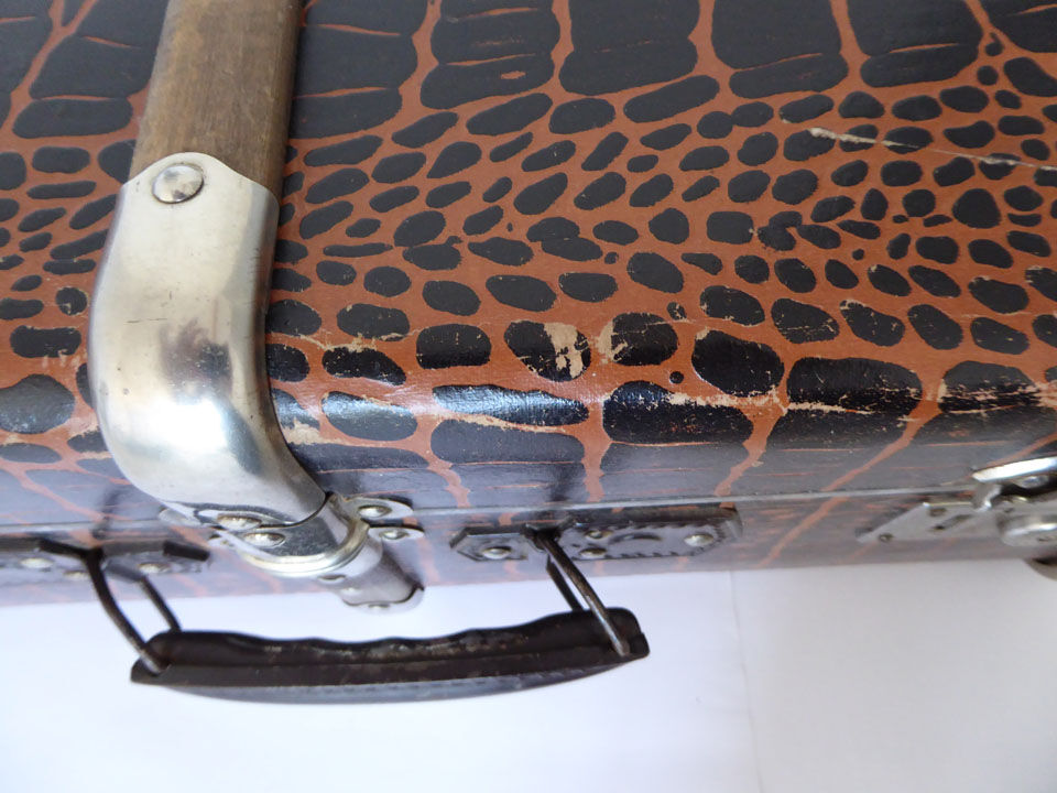 Croco print trunk suitcase