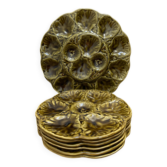 Assiettes à huîtres céramique Gien