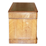 Antique desk by James Winter & Sons London in satin wood and leather.