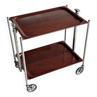 Vintage mahogany wood serving table with 2 tiers