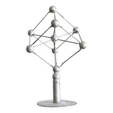 Sculpture Atomium en métal, années 50