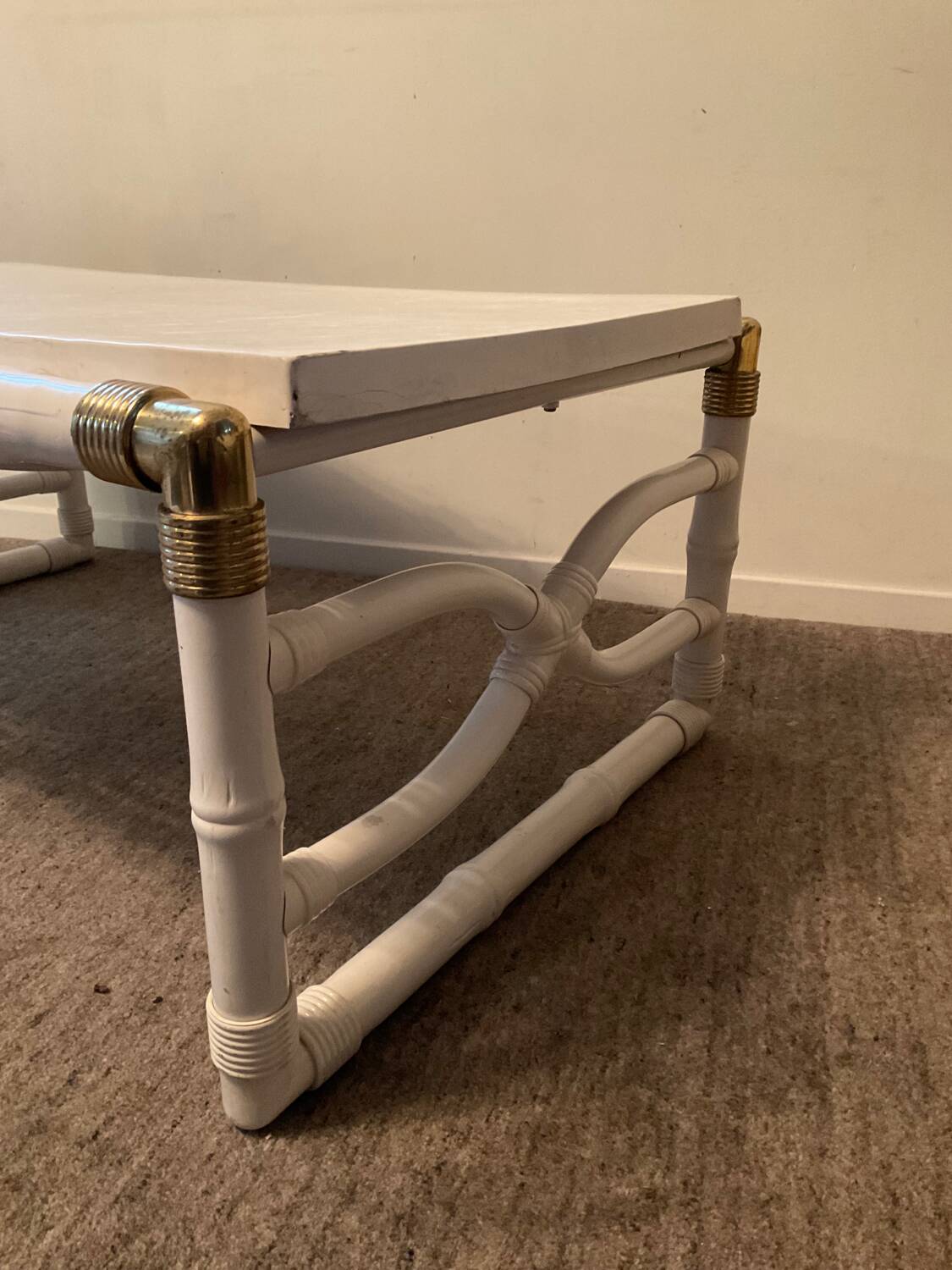 1970s "Kettal" Bamboo Coffee Table in Fiberglass