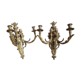 Paire d'appliques en bronze doré
