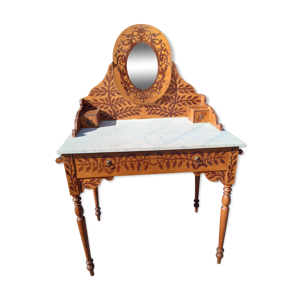Ancienne table de toilette, - coiffeuse