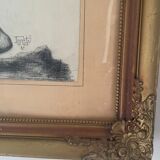 Orientalist charcoal drawing of the early twentieth century