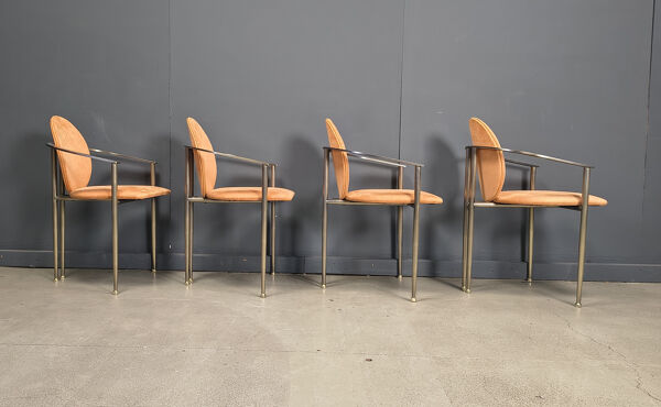 Chaises de salle à manger vintage par Belgochrom, ensemble de 4 - années 1980
