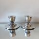 Paire de porte-bougies plaqués en argent art déco