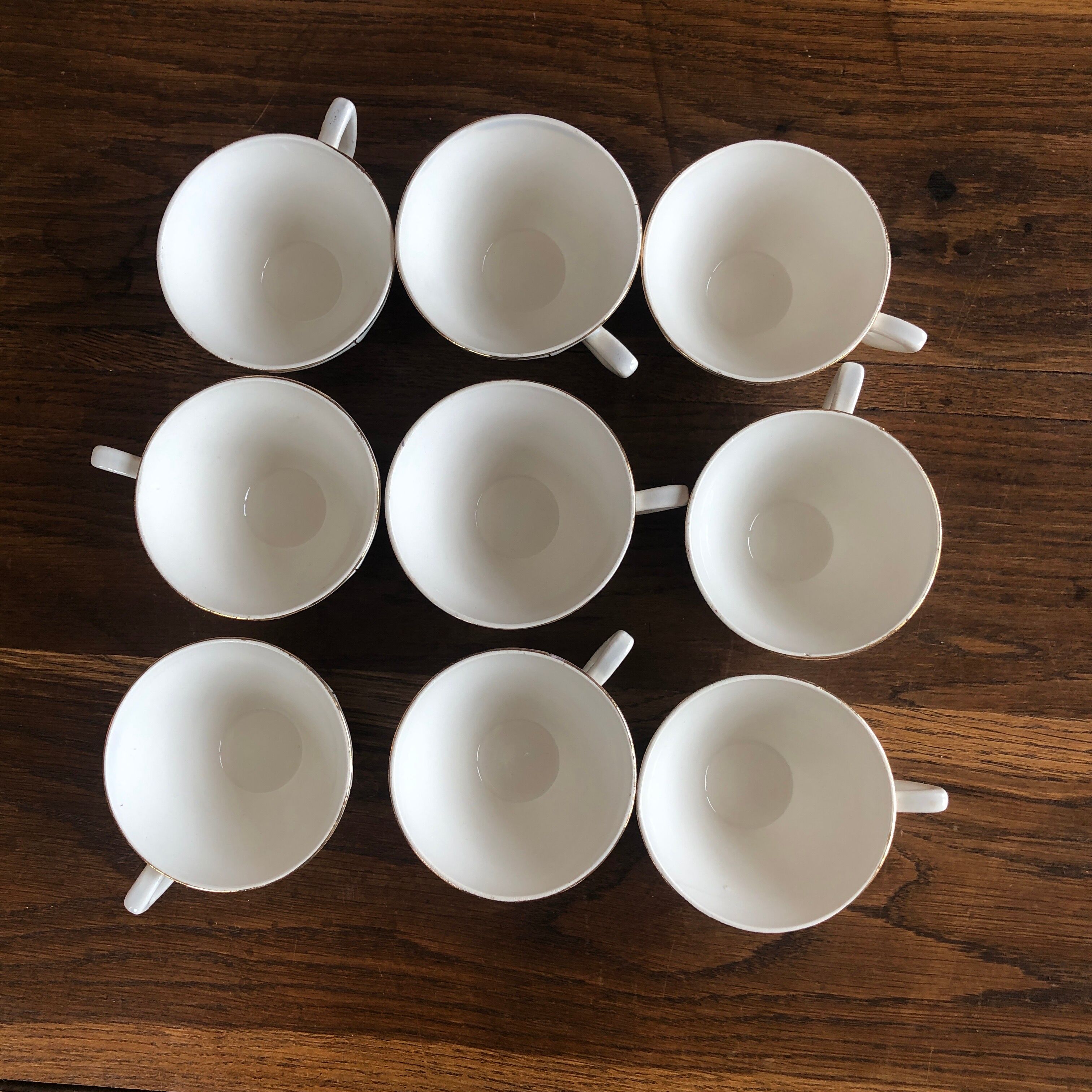 Set of 9 cups Prado Digoin and Sarreguemines