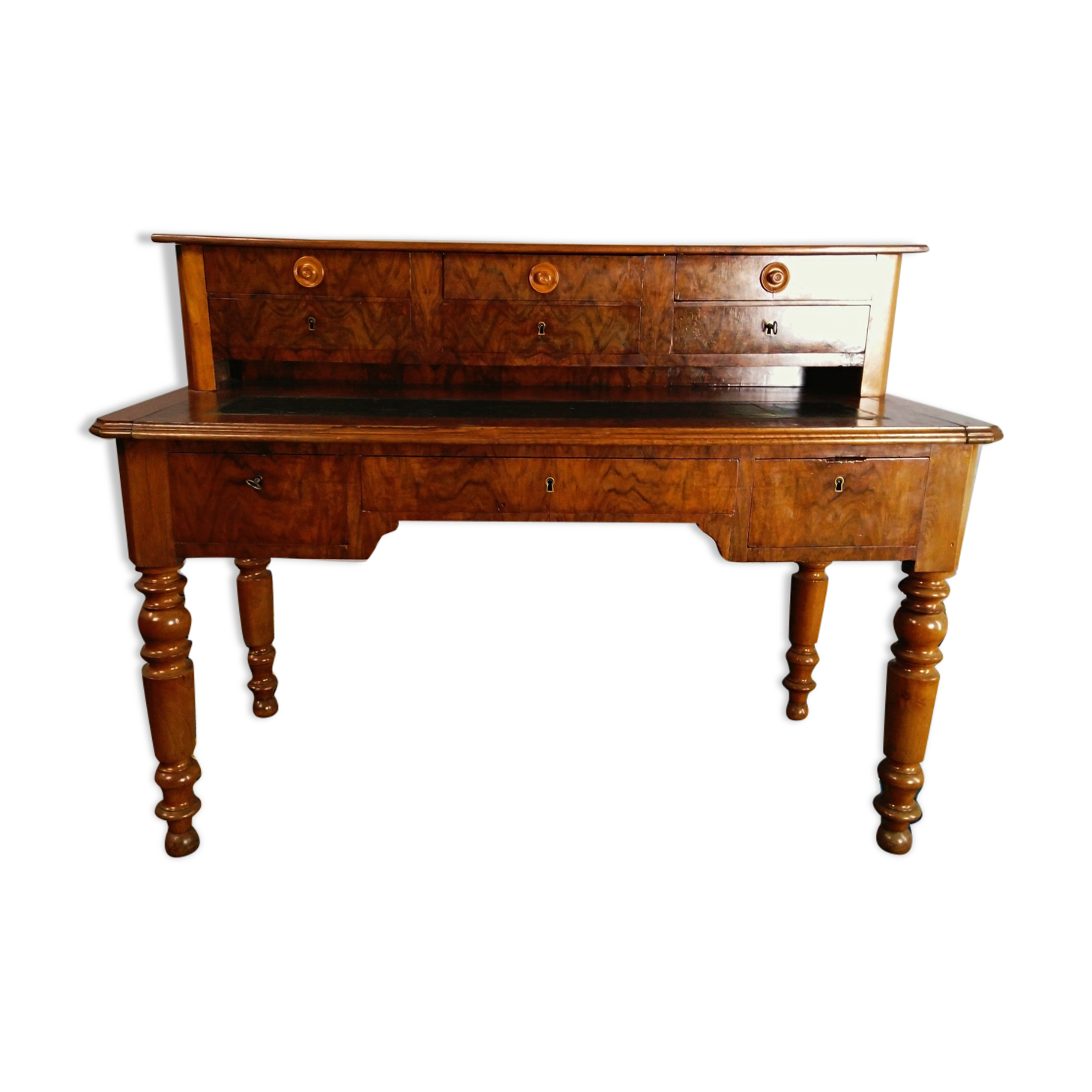Louis Philippe desk in walnut bramble