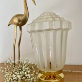 Lampe à poser globe vintage art déco en verre dépoli