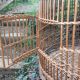 Antique rattan parrot cage 85 cm high