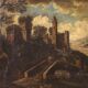 Peinture de paysage italienne antique du XVIIIe siècle