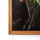 Tableau fleurs sur fond noir, années 50