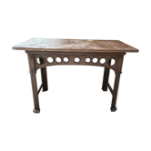 Industrial console table in cast iron and marble