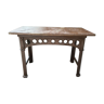 Table console industrielle  en fonte et marbre