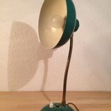 Green flexible desk lamp, 50s,vintage metal