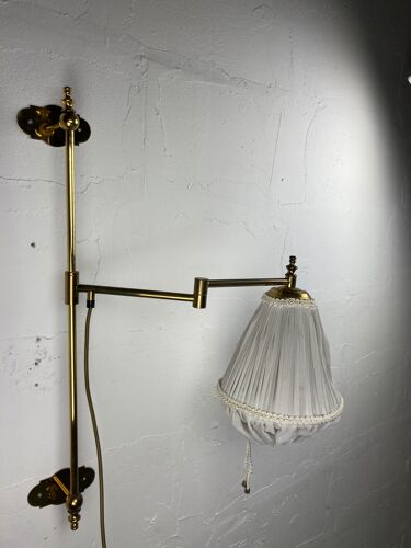 Brass art deco swivel arc wall lamp